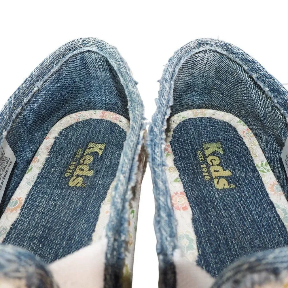 Keds Cap Toe Floral Print Slip-on Casual Loafers Multicolor WF19873M Women's 6.5